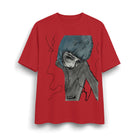 Y2k Blue Haired Portrait Graphic T-Shirt